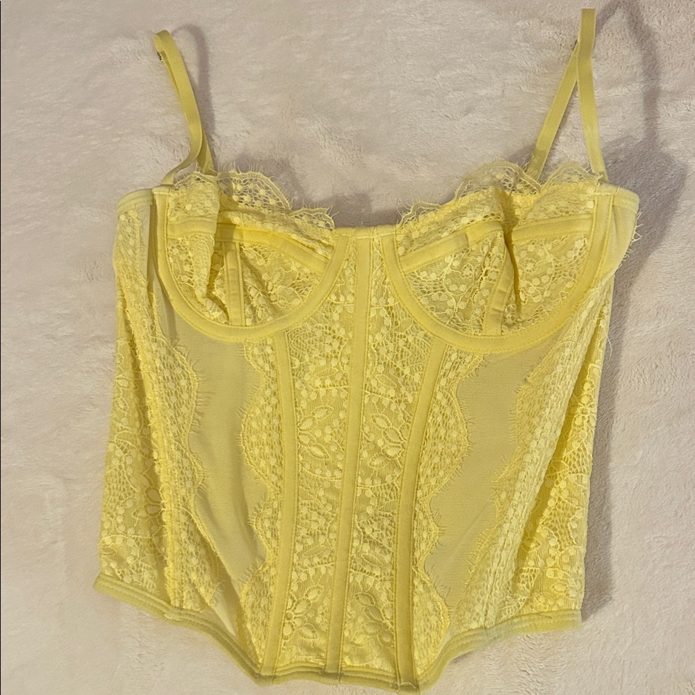 Urban Outfitters Yellow Lace Crop Top